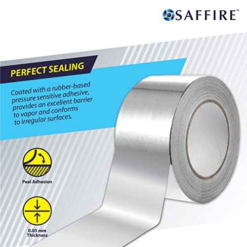 Saffire Heavy Duty HVAC Professional Aluminum Foil Tape 3-inch x 150 feet - Hot and Cold Air Ducts, Insulation and More (6 Pack)