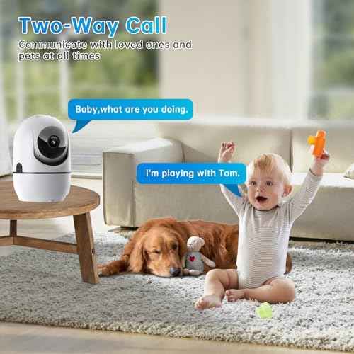 Indoor Security Camera, 5G&2.4G WiFi Security Cameras Indoor for Home Security, Pan/Tilt Baby Monitor/Dog/Pet Camera with Phone App Motion Sensor & Night Vision. TF/CloudStorage (2Pack)