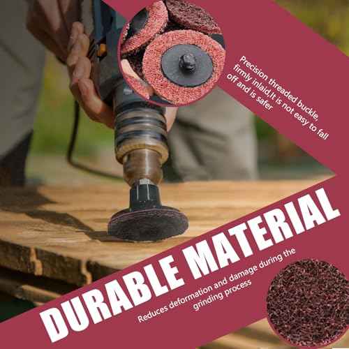 50Pcs Surface Conditioning Disc 2inch Sanding Discs 1/4'' Holder Quick Change for Paint Rust Removal Surface Strip Polishing Grind Burr Finish Burr Finish (Medium)