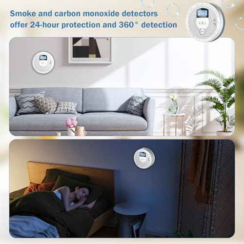 Smoke Detector and Carbon Monoxide Detector Combo with LED Indicators, 2 in 1 CO & Smoke Alarm, Battery Operated Smoke and Carbon Monoxide detectors 3-Pack