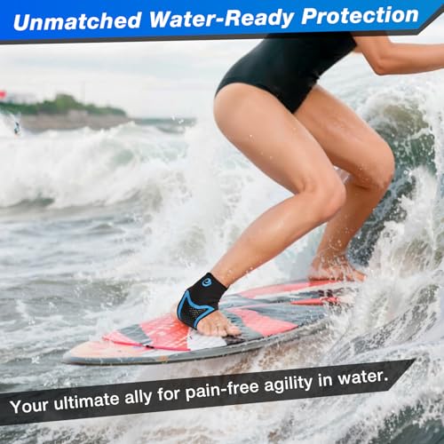 Nvorliy AquaSkin Pro Ankle Brace, Quick-Dry & Chlorine-Resistant Ankle Sleeve for Swimming, Surfing, Diving, Paddle Boarding & Aquatic Recovery–Ultra-Thin Support for Men & Women (Left, L)