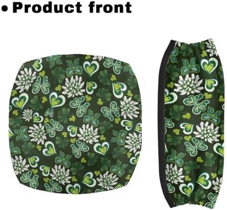 LedBack Saint Patrick's Day Walker Accessories Comfy Walker Seat and Backrest Covers Green Hearted Decorations Soft Dust Cover for Seniors in Assisted Living 2 Piece Walker Seat Cover Set