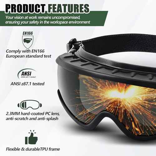 Welding Goggles Welding Safety Glasses Shade 5 IR Lens Cutting Torch Goggles Brazing Glasses for Men Eye Protection