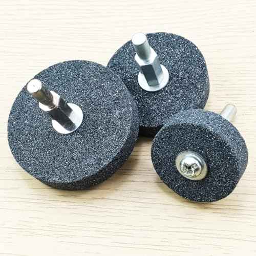 ?????????????? 3 Pcs Mounted Stone Grinding Wheels with 1/4-Inch Shank 40mm/50mm/60mm Diameter Abrasive Stone Grinding Wheels for Drill, Grinder, Rotary Tools
