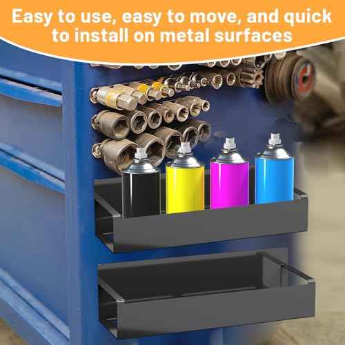 4 Pcs Magnetic Spray Can Holder, Magnet Tool Holder, Wall Mounted Spray Bottle Holder, Mechanic Paint Can Organizer, Tool Box Storage Rack for Garage Home Workspace
