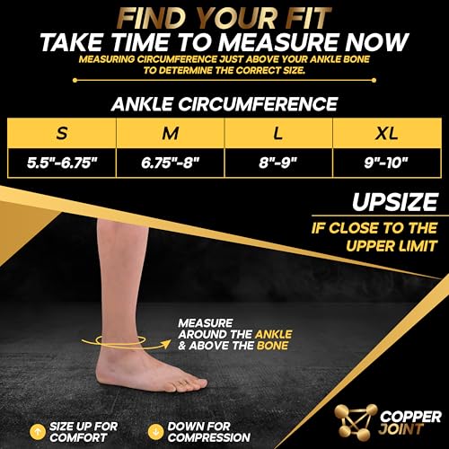 Ankle Brace for Women and Men - Ankle Compression Brace with Adjustable Straps, Sprain Braces, Arch Support for Sprained Ankle, Achilles Tendon Support Plantar Fasciitis Relief, Medium