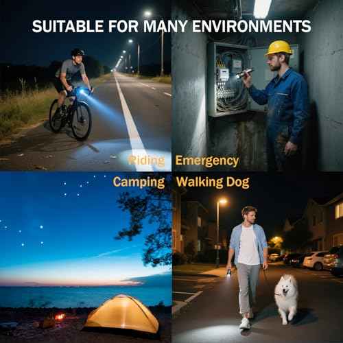 2 Pack High Lumens Rechargeable Flashlights,5 Modes Super Bright Flashlight with LED Battery Powered,Waterproof Flashlight,Zoomable Flash Light for Outdoor Camping