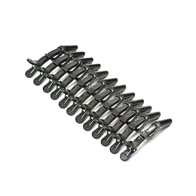 12 Pcs Alligator Hair Clips for Styling Sectioning Hair Clips for Women Wide Teeth Professional for Hair Salon Barber (Black)