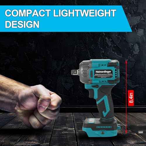 1/2 Inch Cordless Impact Wrench Compatible with Makita 18V Battery-550N.m(406Ft-lbs) Brushless High Torque Impact Gun,3200RPM Driver for Car Tires Truck