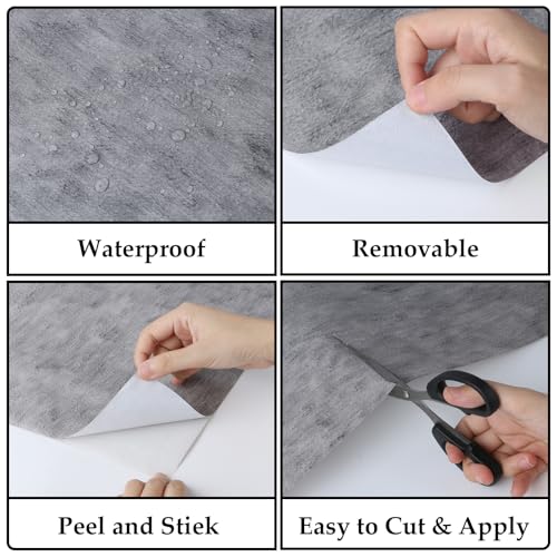 Concrete Wallpaper 15.7 in x 118 in, Peel and Stick Vinyl Cement Concrete Contact Paper for Walls Cabinets, Waterproof Removable Textured Wallpaper