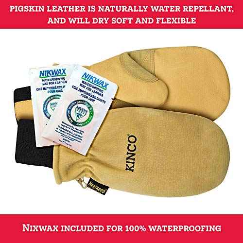 Kinco - Premium Leather Work and Ski Mitt with Nikwax Waterproof Wax, (901T)