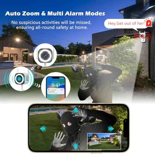 5G Outdoor/Indoor Camera for Home Security,2K Baby Monitor Cameras for Bedroom/Elder/Dog/Pet Security Camera,IP66 Waterproof,Night Vision, Motion Detection, Alarm Siren, Two-way Talk, SD/Cloud -2Pack
