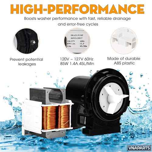 ¡¼2025 Upgraded¡½WM4270HVA Washer Drain Pump Motor for LG LG WM4270HWA WM4370HKA WM4370HWA WM5000HWA WM5000HVA WM0642HW WM0642HS Washer Machines