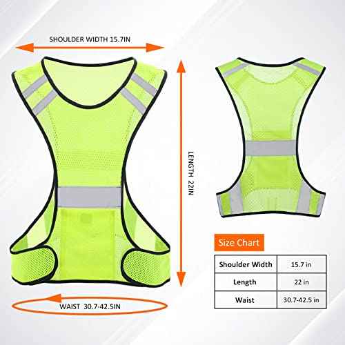 TCCFCCT Reflective Running Vest, High Visibility Running Gear with Large Pocket