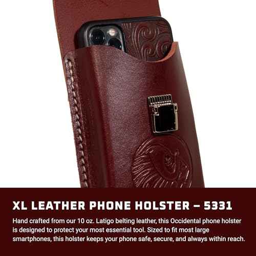 Occidental Leather XL Leather Phone Holster - Fits Up to a 3" Belt - Secure & Stylish - Flexible Carry - Made in USA