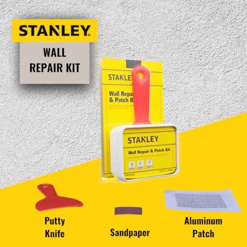 Stanley S 552 Drywall Patch Repair Kit -1x9.5 Fl Oz., Complete Drywall Patch Solution for Home DIY, Includes Wall Hole Filler, Spackle Wall Repair and Putty Hole Repair - 1 Pack