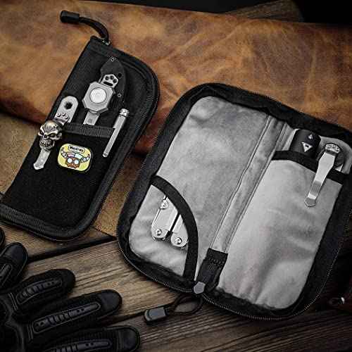VIPERADE VE7 Tool Pouch for Men Nyon Small EDC Pouch with 4 Pockets Utility EDC Organiser with Patch Area DIY Best Protective Bag for Gears