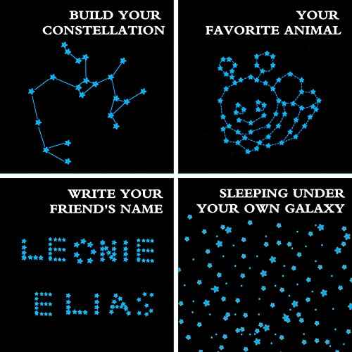 aooyaoo Glow in The Dark Stars Wall Stickers, Glowing Stars for Ceiling and Wall Decals, Perfect for Ceiling, Wall, Room or Party Birthday Gift (452Pcs, Blue)
