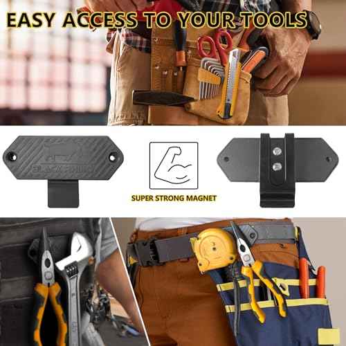 Magnetic Tool Holder, Strong Magnetic Tool Belt Clip, Magnetic Tool Holder Storage Organizer for Screws, Nails, Hammer, Sockets, Pliers, Screw Driver, Trowel, Drill Bit, Wrench,...