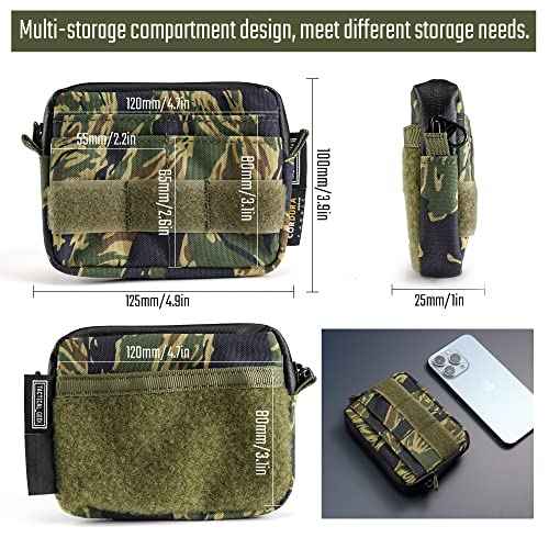 TACTICAL GEEK Storage A3 EDC Pouch Organizer, Nylon Multi-Functional Utility Small Tool Pocket, Multi-Purpose Molle EDC Gadget Storage Pouch, Nylon Compact Organizer for Daily Carry Camo