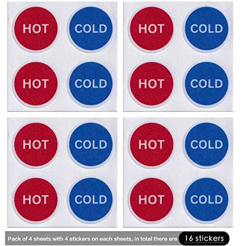 dealzEpic - Hot Cold Sign Indicator Stickers - Self Adhesive Peel and Stick Decal - 4cm in Diameter