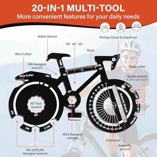 Fun Mens Gifts EDC Multitool - Unique Men Birthday Bike Gift, Novelty Christmas Stocking Stuffer White Elephant Anniversary Father Valentines Present Idea Small Gadget, Cool Secret Santa Gift for Him