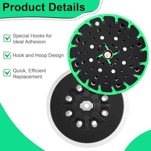 Lounsweer 4 Pack 6 Inch Soft Sanding Pad Compatible with Festool 202458/202459 Sanders 48 Hole Disc Compatible with Festool ETS EQ 150/3 EQ ETS 150/5 Sanders