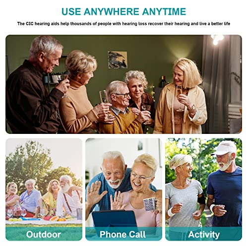 Not Amplifier True Hearing Aids for Seniors Hearing Loss with Noise Cancelling Invisible Rechargeable Hearing Aid with Magnetic Charging Box