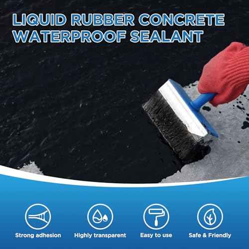 Waterproof Sealant Black Waterproof Coating 1 Gallon Leak Repair Coating for Flat, Metal, Roofs, Foundations, Gutters, Indoor & Outdoor Walls, Bathroom, Kitchen, Garden Leak Liquid Sealant