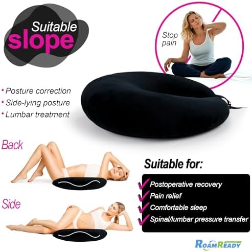 BBL Pillow After Surgery for Butt Sleeping Sitting, Driving Donut Hemorrhoid Pillow, Seat Support Hip Cushion, Cotton BBL Post Surgery Recovery Must Haves (Upgraded)