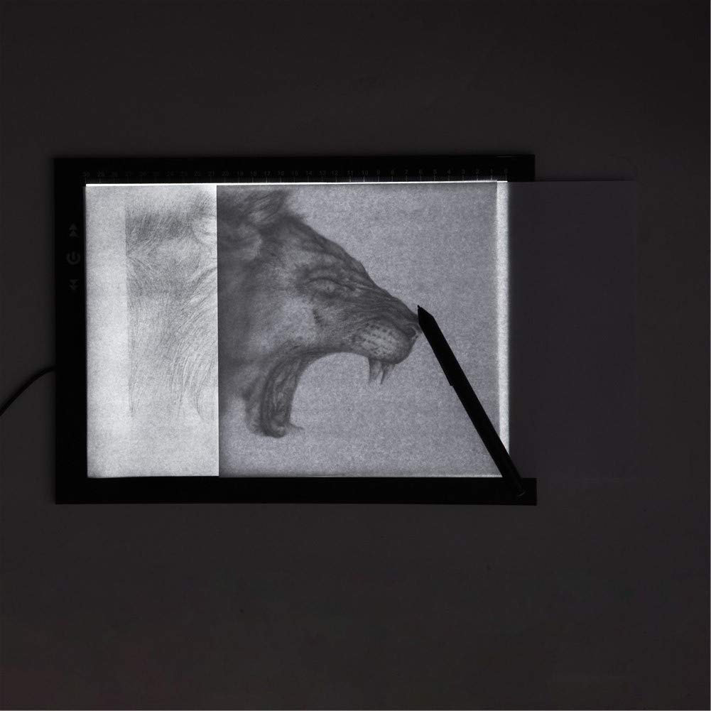 HSK A4 LED Artist tracing Light Box Copy Table, Adjustable High Brightness Light Pad for Tatto Drawing, Sketching, Animation,Diamond Painting Accessories