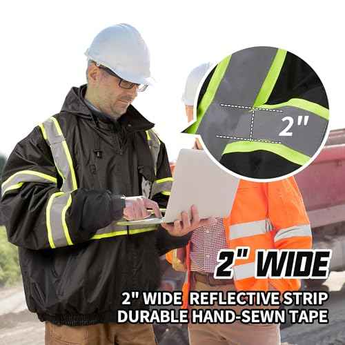 SRsafety High Visibility Safety Jacket,Reflective Waterproof Jacket with Black bottom,Construction Work Jacket for Men/Women