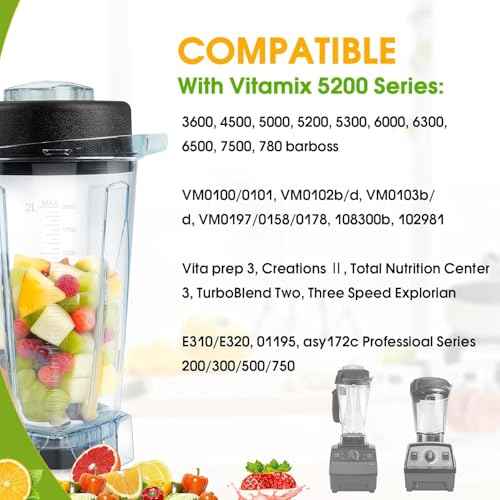 For Vitamix Blender Pitcher 64oz, Replacement Parts for Vitamix 5200 5000 6500 7500 750 Classic Explorian Vita-Prep vm0101 vm0102 vm0103 vm0197 E310