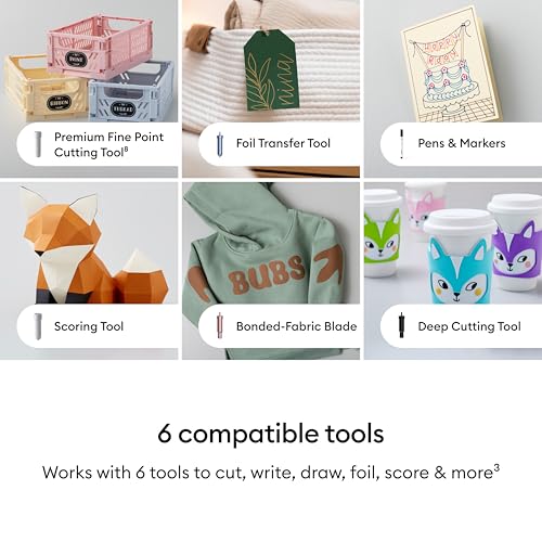 Cricut Explore® 5 Deluxe Bundle + $100 Digital Content, Taupe - Precise Cutting Machine - Works w/100+ Materials - Sleek Design - Includes Supplies for 100 Projects + Additional Bonus Digital Content