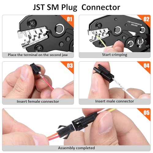 Preciva Crimping Tool Connector kit, 1050Pcs JST-SM Connectors Set, AWG28-18/0.08-1mm©÷ Ratcheting Crimper Tool for Dupont, Molex, ATX, JST Series