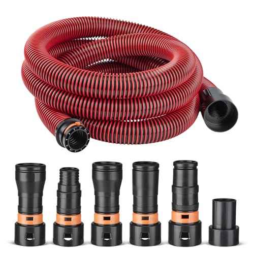 16FT Shop Vac Hose with 6 Adapter Attachments,Fits 1-1/4" Vacuum Cleaner Hose,Multi-Size Fittings0.9" to 1-3/4",Universal Shop Vac Accessories (Please Confirm Hose Size Compatibility)