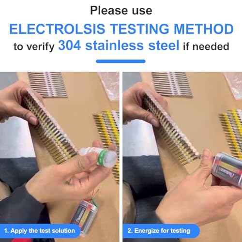 Framing Nails 304 Stainless Steel 21¡Æ Full Round Head Nail 21 Degree Ring Shank Nail for Pneumatic, Electric 21 degree Framing Nailer (2 inch (250 pcs))