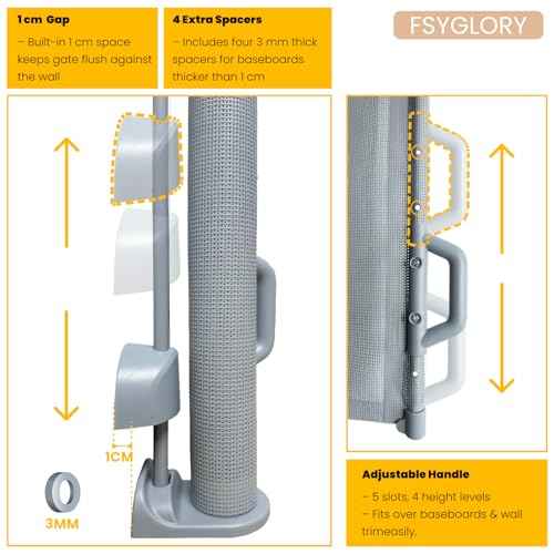 Retractable Baby Gate, 55¡± Wide Mesh Safety Gate for Babies and Pets, 34¡± Tall, Easy One-Handed Use, Indoor & Outdoor Stair, Doorway, Hallway Fence