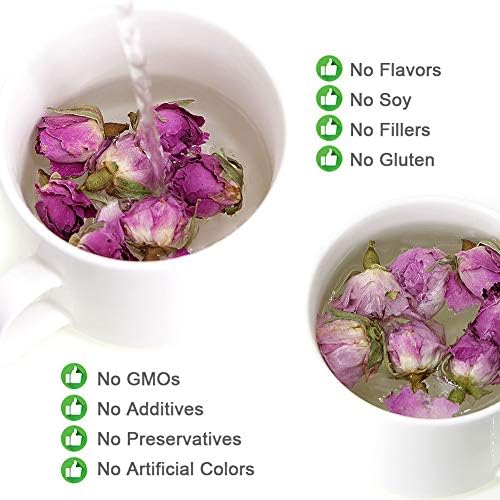 Plant Gift France Rose Tea, Fragrant Natural Pink Rosa, Rose Buds Flower Tea, Rose Petals Culinary Food Grade Health Natural Herbal Flower Tea 50g/1.76oz