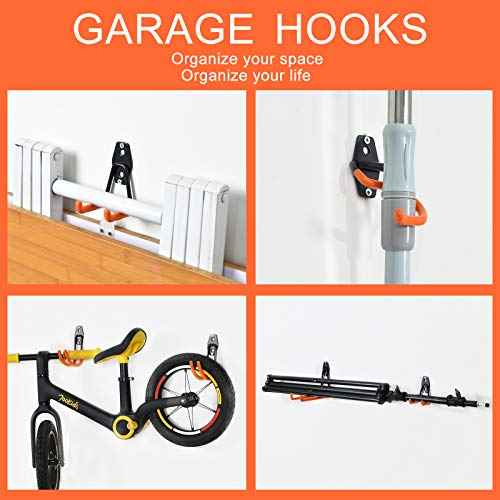 Aoben Heavy Duty Steel Garage Storage Hooks - Utility Tool Hangers and Combinable Wall Mount Hooks for Organizing Ladder, Hold Chairs, Heavy Tools (Small U, 10 Pack)