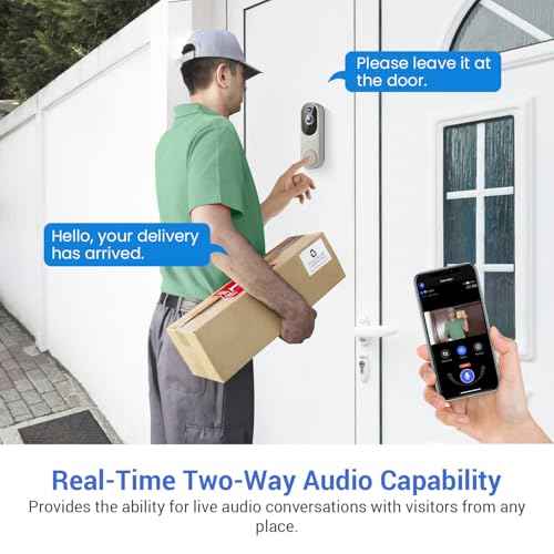1080p Wireless Video Doorbell Camera for Home Security, Battery Powered, Live View, Cloud Storage, AI Human Detection, Night Vision, Two Way Audio, Indoor Outdoor Surveillance, 2.4G Wi-Fi only