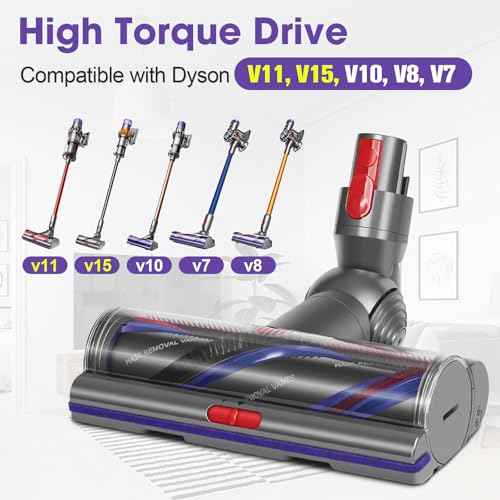 V11 V15 High Torque Brush Head Replacement Compatible with Dyson V7 V8 V10 V11 V15 Vacuum Cleaner, Suction Control Anti-Tangle Deep Clean for Carpets & Hard Floor
