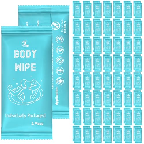 Timgle 200 Pcs Deodorant Body Wipes Individually Wrapped Bath for Adults Face Hand Body Wipes Pearl Pattern Wet Shower with Aloe Bathing Disposable Cleansing for Travel Gym Travel
