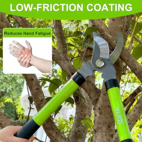 Loppers for Tree Trimmer 15" Branch Cutter Bypass Tree Clippers Rust-Resistant Blade,Tree Loppers Up to 1.5" Diameter Cut Capacity,Pruning Shears with Shock-Absorbing Handle,Gardening Pruners Tools