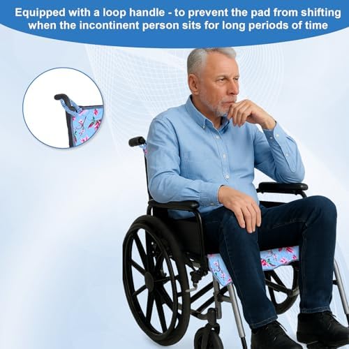 Waterproof Highly Absorbent Incontinence Wheelchair Pads for Elderly (Sky Blue)