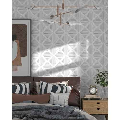 Modern Stripe Peel and Stick Wallpaper 17.3¡± x 118¡± Black and White Contact Paper Geometric Wallpaper Self Adhesive Wallpaper Removable Decorative Wallpaper for Bedroom Drawers Cabinets Decor Vinyl