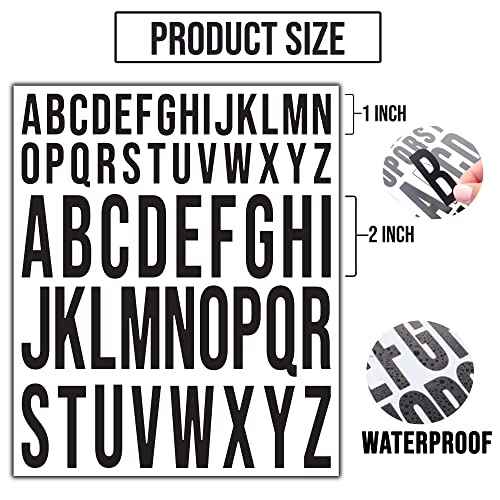 10 Sheet Self Adhesive Letter stickers, 2 Inch+1 Inch Vinyl stick on Letters Capital Alphabet sticker Letter for Crafts Outdoor Sign Wall Mailbox Windows Doors Car posterboard