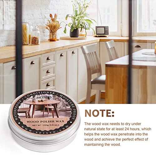 SEISSO Wood Polish Wax, Paste Wax for Wood Finish, Wood Wax Polish, Conditioner, Cleaner, Restorer, Furniture Polish for Wooden Floors, Cabinets, Tables, Doors