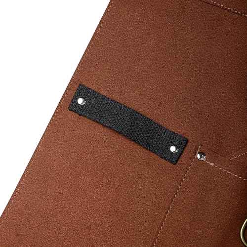 Flame Retardant And Waterproof 6 Pockets Leather Tool Apron for Outdoor Woodwork, Grilling,24'' X 36''