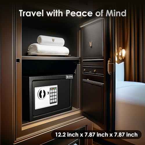ADIMO Safe Box for College Dorm Room, Money Box with Fireproof Waterproof Bag, Keys & Pass Code & Wall Mount Kits, 0.5 Cubic Feet Hidden Home Safe for Jewelry, Money, and Documents, Home Office, Dorm